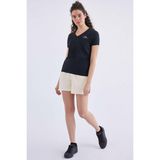 Kappa Logo Cabou Siyah Kadın T-Shirt Yumuşak Kumaşlı Şık Tasarım ile Günlük Kullanım İçin-361D5UW-005 - XS