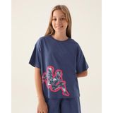 Kappa Logo Camryn Kız Çocuk Mavi Regular Fit Tişört - 5 - 6 Yaş