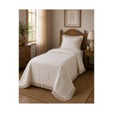 Kapreo Home Perla Nakışlı Tek Kişilik Yatak Örtüsü Takımı 180 x 240 Gri