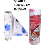 Kapris 100x120cm Kullan At Masa Örtüsü 12 Metre 50 Adet(5 Rulo) Ekonomik Set