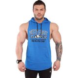 Kapşonlu Fitness Kolsuz Tişört Antrenman Atleti Mavi Big Sam 2307 - XL