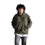 KAPŞONLU OVERSİZE POLAR ERKEK SWEATSHİRT YEŞİL S