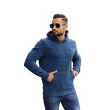 KAPŞONLU SLİMFİT POLAR ERKEK SWEATSHİRT INDIGO L
