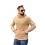 KAPŞONLU SLİMFİT POLAR ERKEK SWEATSHİRT KAHVE M