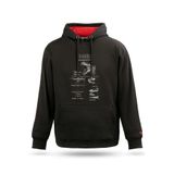 Kapşonlu Sweatshirt Anatomy Trex Tasarım Sweatshirt Unisex, Siyah, XL