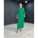 Kapşonlu Uzun Triko Elbise - Benetton Yeşili - Standart