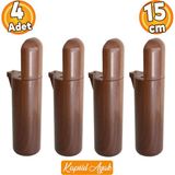 Kapsül Bohem Mobilya Kanepe Koltuk Baza Yükseltici Ayağı Ayakları Ahşap Desenli Ceviz 15 cm 4 Adet - Kahverengi
