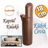 Kapsül Mobilya Kanepe Tv Ünitesi Koltuk Ayağı Konsol Ayakları Ahşap Desenli Kahverengi Ceviz 18 Cm