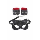 kapsulavm Maske Ve Kelepçe Deri Harness Fantezi Set