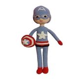 Kaptan Amerika Bebek Amigurumi Organik Oyuncak