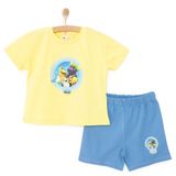 Kaptan Pengu Erkek Bebek Lisans Tişört-Şort Baskılı Bisiklet Yaka Short Sleeve Reçme - Sarı