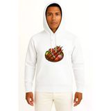 Kapüşonlu Çöp Şiş Tavuk Şiş Izgara Göğüs Baskılı Unisex Sweatshirt