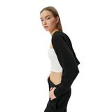 Kapüşonlu Crop Hırka Uzun Kollu