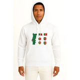 Kapüşonlu Portekiz Haritası Ve Bayrağı Göğüs Baskılı Unisex Sweatshirt
