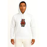 Kapüşonlu Şapkalı Graffiti Teddy Bear Göğüs Baskılı Unisex Sweatshirt