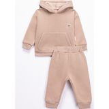 Kapüşonlu Şardonlu Unisex Bebek 2’li Eşofman Takımı - 12 - 18 Ay - Bej