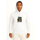 Kapüşonlu Teddy Bear Gözlüklü 2 Ayı Göğüs Baskılı Unisex Sweatshirt