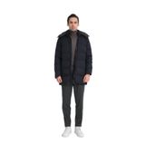 Kapüşonlu Uzun Erkek Şişme Mont Standar Fit Lacivert 2XL