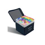 KAPVOE 100 Adet Çift Uçlu Touch Marker Art Tasarım Keçeli Kalem Boya Seti+ düzenliyici Stand + çanta