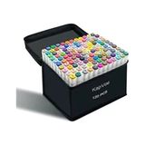 Kapvoe 120 Adet Mor Çift Uçlu Touch Marker Art Tasarım Keçeli Kalem Boya Seti+Çanta
