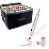 Kapvoe 168’LI Çift Uçlu Touch Marker Art Tasarım Kurecolor Twin Marker Kalem Seti Taşınabilir Çanta