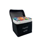 KAPVOE 80 Adet Çift Uçlu Touch Marker Art Tasarım Keçeli Kalem Boya Seti Çanta Hediyeli