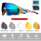 Kapvoe Değişebilir 5 Lens Mtb Polarize Bisiklet Spor Dağ Kayak Gözlüğü - Standart - Renkli