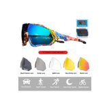 Kapvoe Hurricane Değişebilir 5 Lens Mtb Polarize Bisiklet Spor Dağ Kayak Gözlüğü