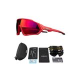 KAPVOE Red Tornado Değişebilir 5 Lens Mtb Polarize Bisiklet Spor Dağ Kayak Gözlüğü