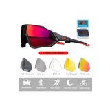 Kapvoe Typhoon Değişebilir 5 Lens Mtb Polarize Bisiklet Spor Dağ Kayak Gözlüğü