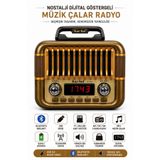 kar-bul Nostaljik Tasarımlı Dijital Ekranlı Yandan Fenerli Bluetooth Radyo Müzik Çalar rt 722