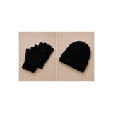 KAR-KIŞ ACCESSORIES SİYAH 2’Lİ KIŞLIK KOMBİN | BERE+PARMAKSIZ ELDİVEN SET