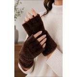 KAR-KIŞ ACCESSORIES SONBAHAR/KIŞ KOMBİN KAHVERENGİ PELUŞ KISA PARMAK YUMOŞ ELDİVEN