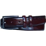 Kar-Pa %100 Çift Kat Deri Bordo Düz Rugan Kumaş Pantolon Kemeri 3.5cm - 110 cm
