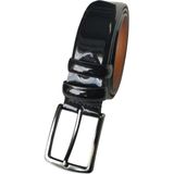 Kar-Pa %100 Çift Kat Deri Siyah Düz Rugan Kumaş Pantolon Kemeri 3.5cm - 135 cm