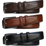 Kar-Pa %100 Deri 3'lü Set Düz Kanvas Pantolon Kemeri 4cm; Siyah - Taba - Kahverengi - 125 cm - Siyah - Kahverengi