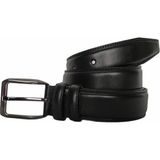 Kar-Pa %100 Hakiki Deri Siyah Dikişli Klasik Pantolon Kemeri, 3.5 cm - 135 cm - 000-Siyah