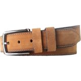 Kar-Pa %100 Hakiki Deri Süet Taba Kanvas Pantolon Kemeri 4cm - 115 cm - Taba - Taba