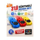 KAR TANESİ 3’lü Sürtmeli Oyuncak Araba Seti 15 CM Büyük Boy Karne Hediyesi Doğum Günü Hediyesi