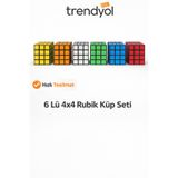 KAR TANESİ 6'lı 4x4 Rubik Küp Zeka Oyunu Seti – Çocuklar İçin Eğitici Akıl Oyunu – Okul ve Doğum Günü Hediyesi