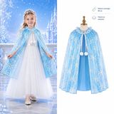 Kar Tanesi Desenli Elsa Pelerini - Astarlı Frozen Pelerini 85 Cm