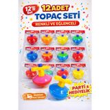KAR TANESİ Fırlatmalı Topaç 12’li Set Renkli Oyuncak | Okul Ödülü Karne Hediyesi Parti Dağıtmalık