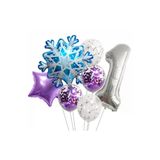 Kar Tanesi Frozen Elsa Kış Konsept Snowflake 1 Yaş Balon Konsept Doğum Günü Set Yaş Balon Set