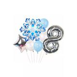 Kar Tanesi Frozen Elsa Kış Konsept Snowflake 8 Yaş Balon Konsept Doğum Günü Set Yaş Balon Set