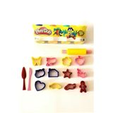 Kar Tanesi - Oyun Hamuru 4'lü Set 15 Parça Kalıp Seti Hediyeli 450 G CSKPLYDGH978654896