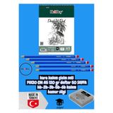 kara kalem çizim seti 14X20 CM A5 120 gr defter 50 SAYFA hb-2b-3b-5b-6b kalem hamur silgi herboy