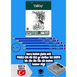 Kara Kalem Çizim Seti 14X20 cm A5 120 gr Defter 50 Sayfa Hb-2b-3b-5b-6b Kalem Hamur Silgi
