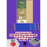 Kara Kalem Çizim Seti 14X20 cm A5 140 gr Defter 50 Sayfa Hb-2b-3b-5b-6b Kalem Hamur Silgi