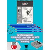 Kara Kalem Çizim Seti 14X20 cm A5 90 gr Defter 40 Sayfa Hb-2b-3b-5b-6b Kalem Hamur Silgi