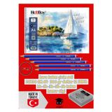 kara kalem çizim seti 20X30 CM A4 300 gr defter 12 SAYFA hb-2b-3b-5b-6b kalem hamur silgi herboy